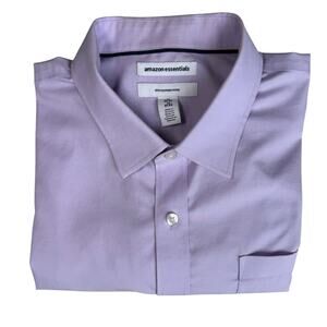 Mens Business Dress Shirt Slim 17 Neck 36-37 Long Sleeves Workwear Purple SEE